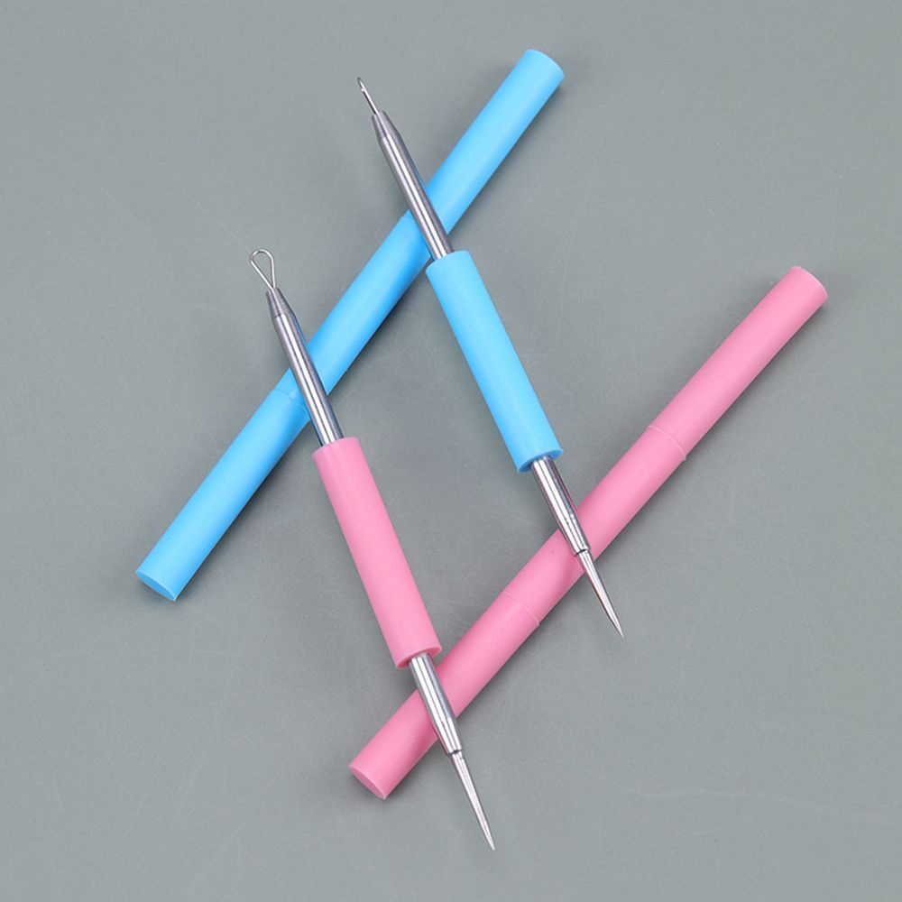 Qqmall cầm tay đầu trắng kim mụn silicone máy làm sạch lỗ chân lông chuyên nghiệp bằng thép không gỉ dụng cụ loại bỏ đầu trắng hai đầu loại bỏ mụn loại bỏ mụn / nhiều màu