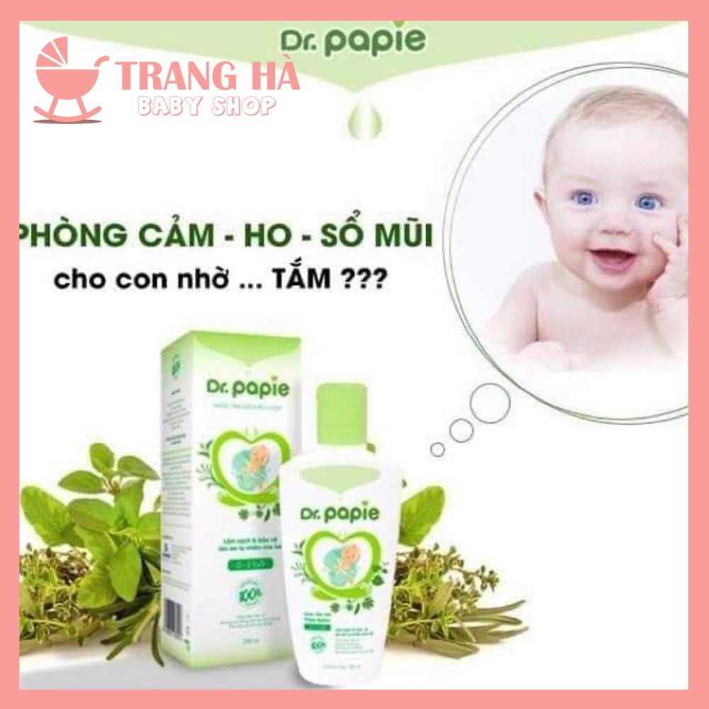 Nước Tắm Gội Thảo Dược Dr Papie Cho Bé Giúp Ngăn Ngừa Và Giảm Các Vấn Đề Về Da Dung Tích 230ml