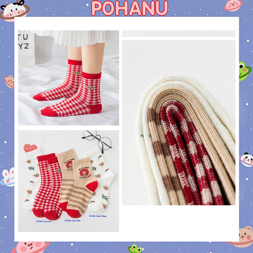 Tất nữ dễ thương thêu gấu TN110 rẻ