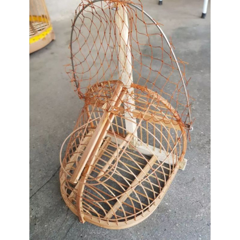 Lồng bẫy chim khuyên siêu nhạy. Khung gỗ nan tre già.