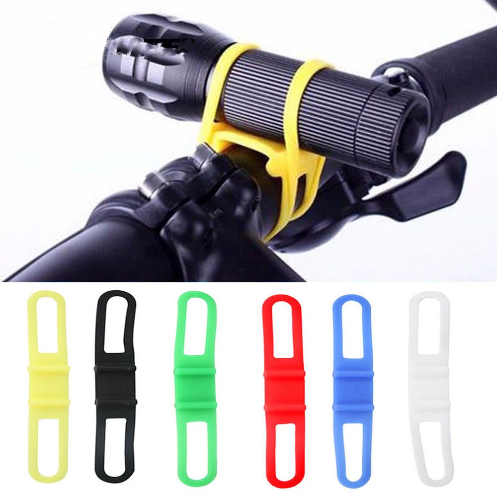 Dây buộc điện thoại bằng silicon co giãn gắn tay lái xe đạp tiện dụng