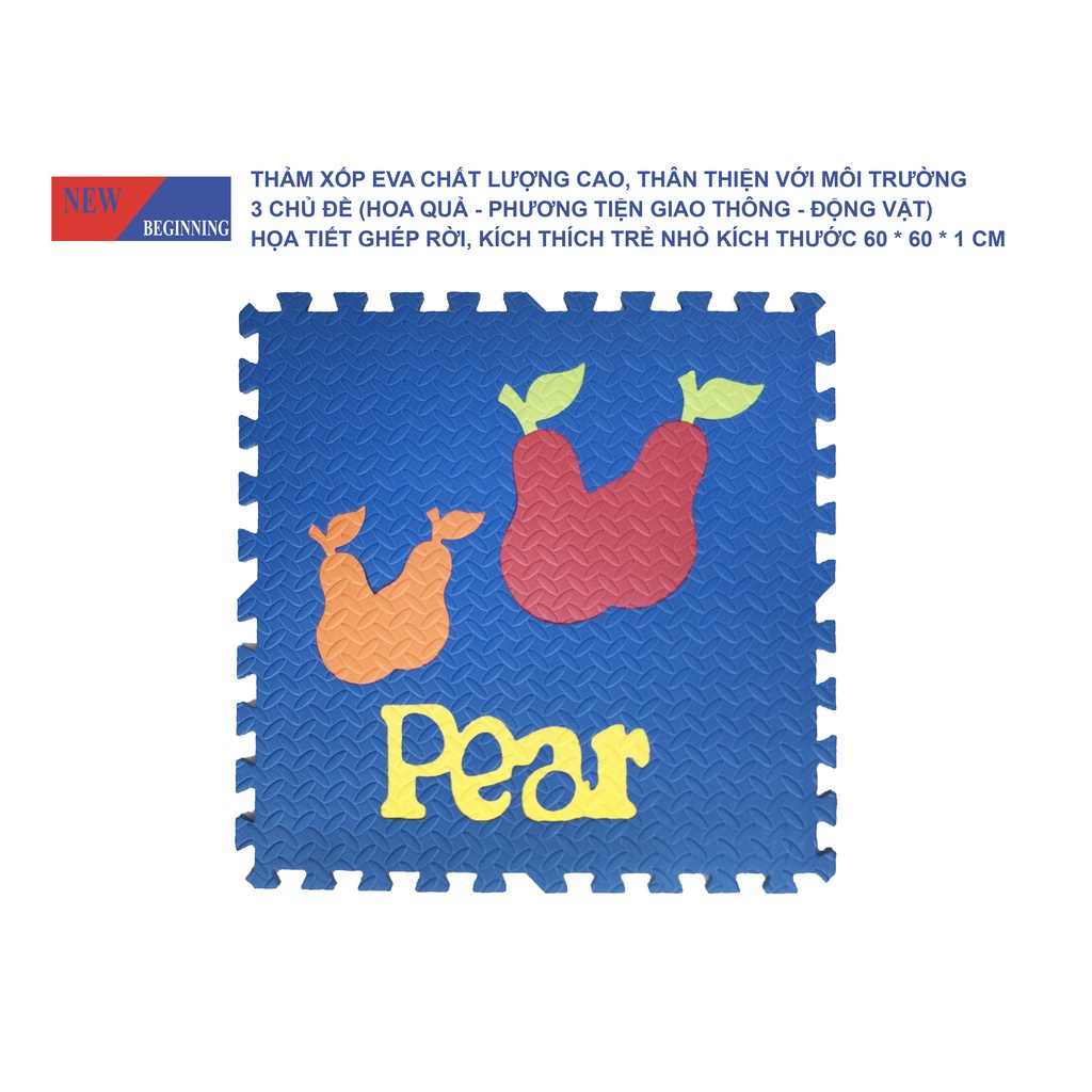 Thảm EVA NEW BEGINNING  Royalcare - cao su ghép miếng 60x60x1 cm - không mùi độc hại - an toàn cho trẻ nhỏ