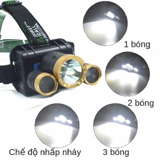 Đèn Pin Đội Đầu 3 Bóng Led
