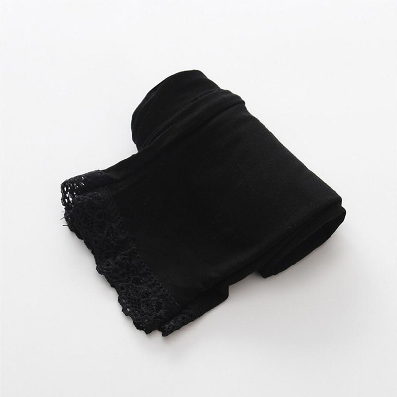 [ZY] Quần Legging Lửng Co Giãn Màu Trơn Viền Ren Bốn Mùa Đơn Giản Dễ Phối Đồ Cho Bé Gái 80-150cm