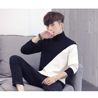 [AL14] Áo Len Cổ 3P Vạt Chéo Phối Màu Phong Cách Hàn Quốc Cho Nam, Vải Len Dệt Dày Dặn - Đẹp - XỊn - Mịn