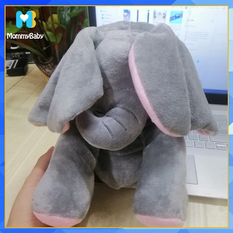 Thú nhồi bông cute cho bé voi ú òa hát tiếng anh kích thích sự tò mò bé cười thả ga Mommybaby