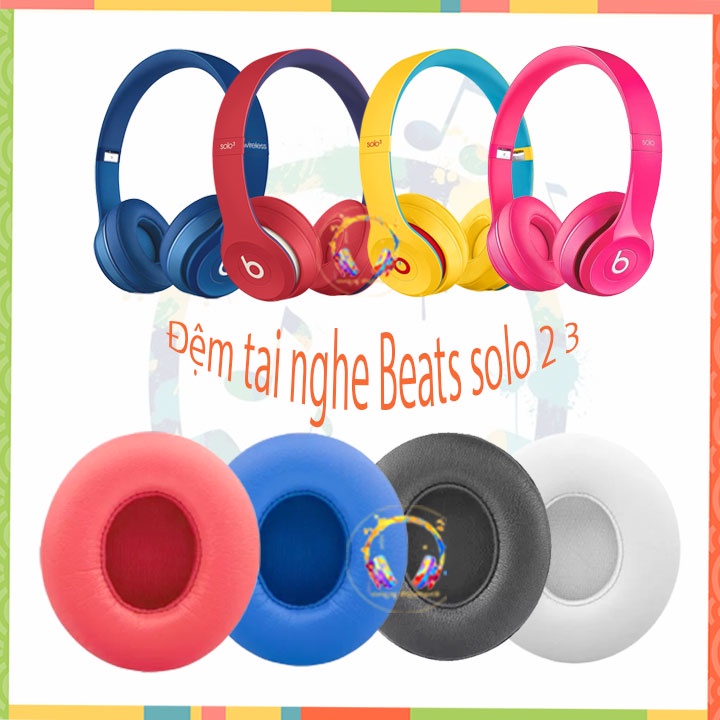 Đệm da tai nghe Beats solo 2  3 wirless, ốp thay thế cho tai nghe solo 2.0 3.0
