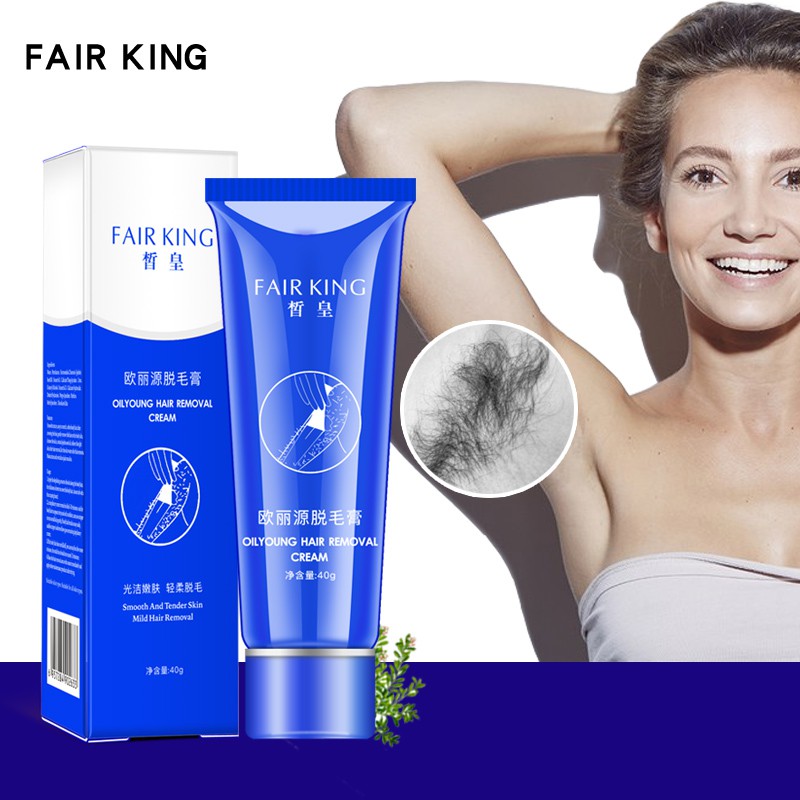 [Hàng mới về] Kem tẩy lông FAIR KING chiết xuất thảo dược không gây đau vùng da dưới cánh tay/chân 40g