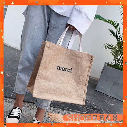 Túi cói merci đi biển,đi học phong cách - shop8868