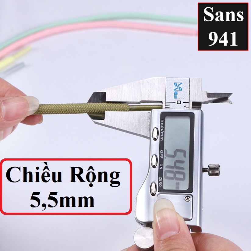 Dây giày tròn to 5mm nhiều màu đủ size Sans941 dài 100cm 120cm 140cm thể thao sneaker nam nữ trơn shoelaces đen be trắng