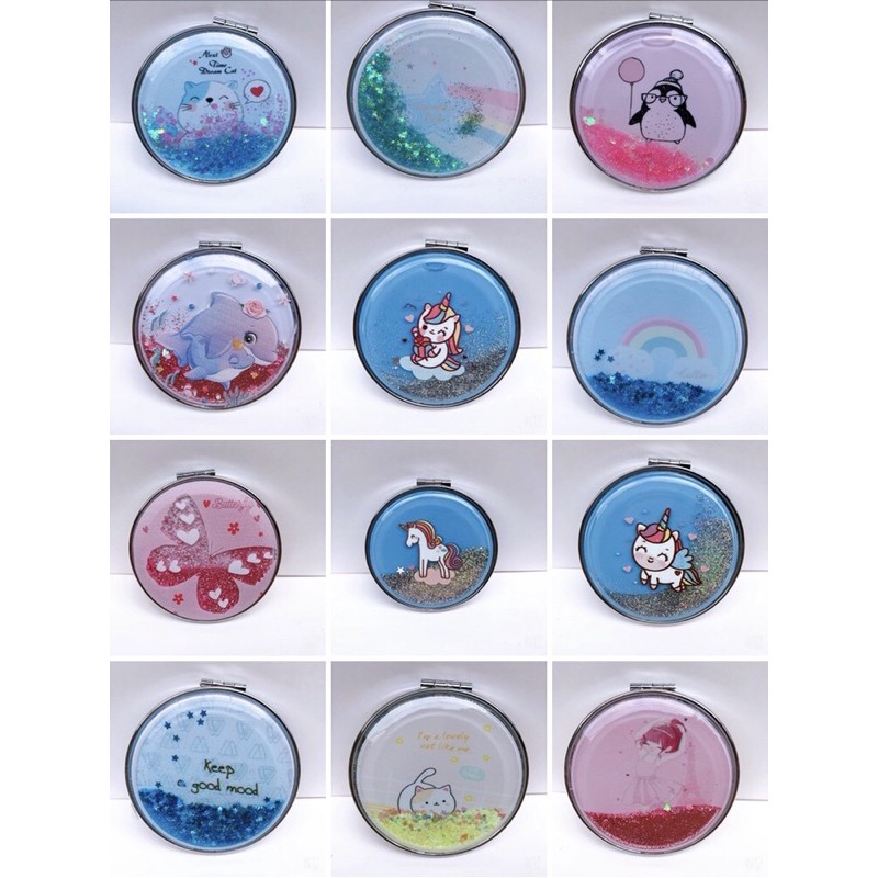 Gương 2 mặt mini kim tuyến siêu xinh . .