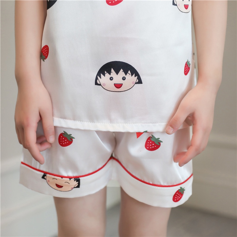 Bộ Đồ Ngủ Pijama Cổ Chữ V In Họa Tiết Hoạt Hình Dễ Thương Cho Bé