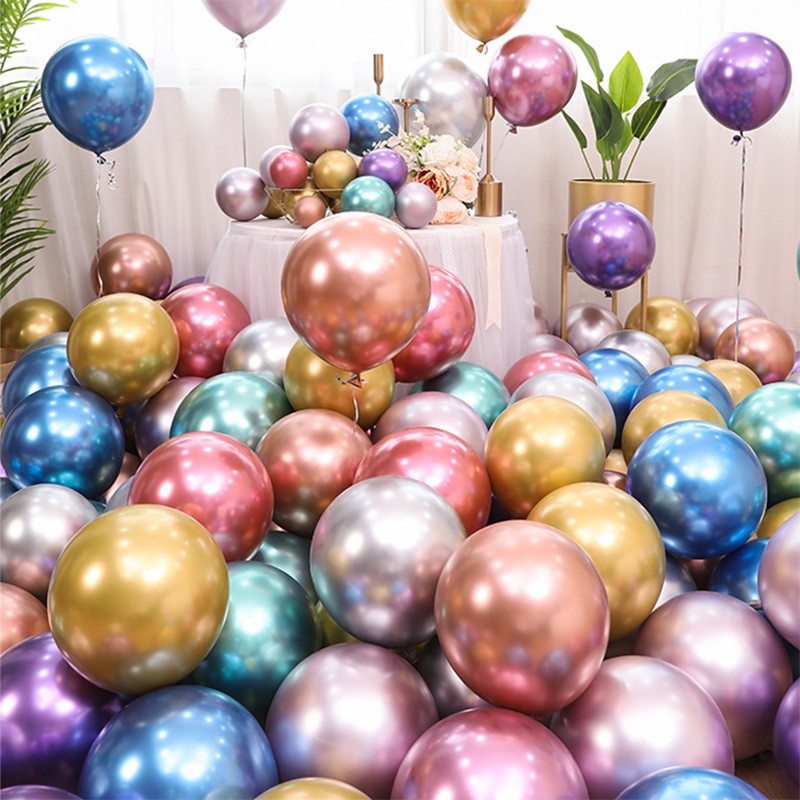 50 Bong bóng 12 Inch trang trí tiệc nhiều màu sắc tùy chọn