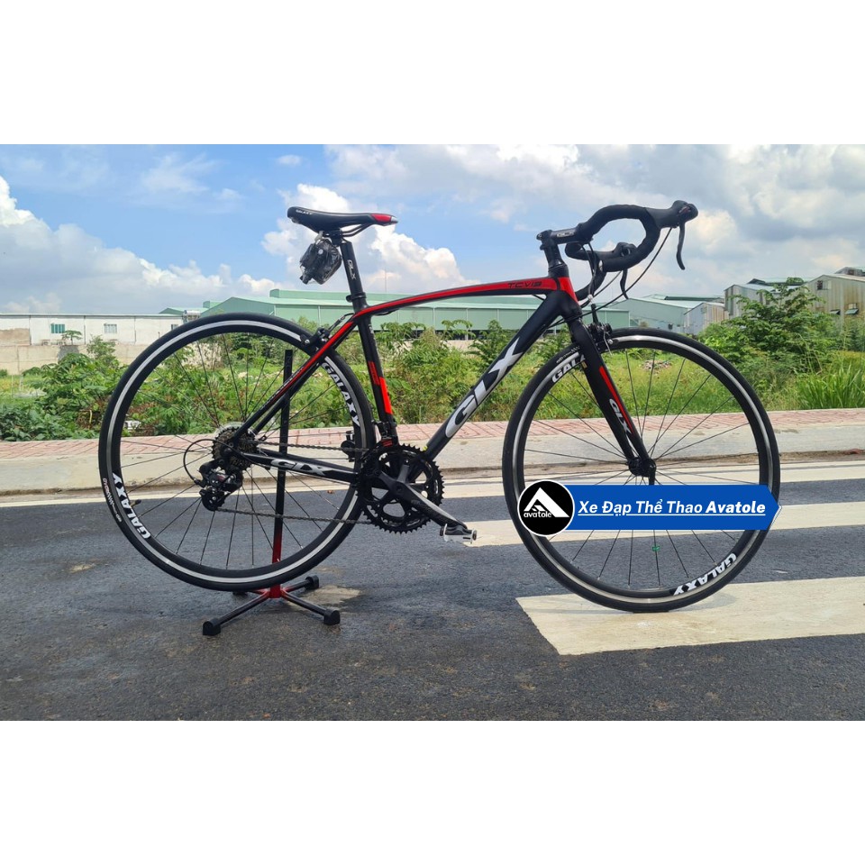 Xe đạp đua GLX TCV19, Khung hợp kim nhôm 700Cx48cm, Bộ truyền động Shimano A070 21Speed, Bánh xe 700X25C, Màu Đỏ Đen