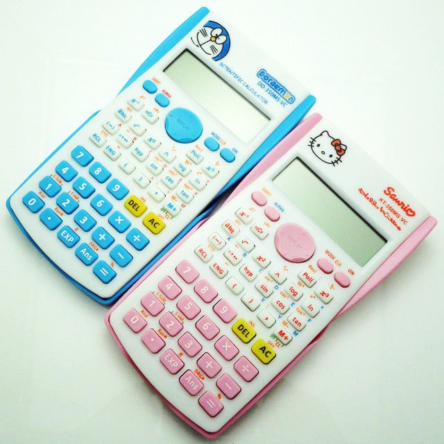 Máy tính học sinh FREESHIP Máy tính casio hình Hello Kitty và Doremon đáng yêu 8063