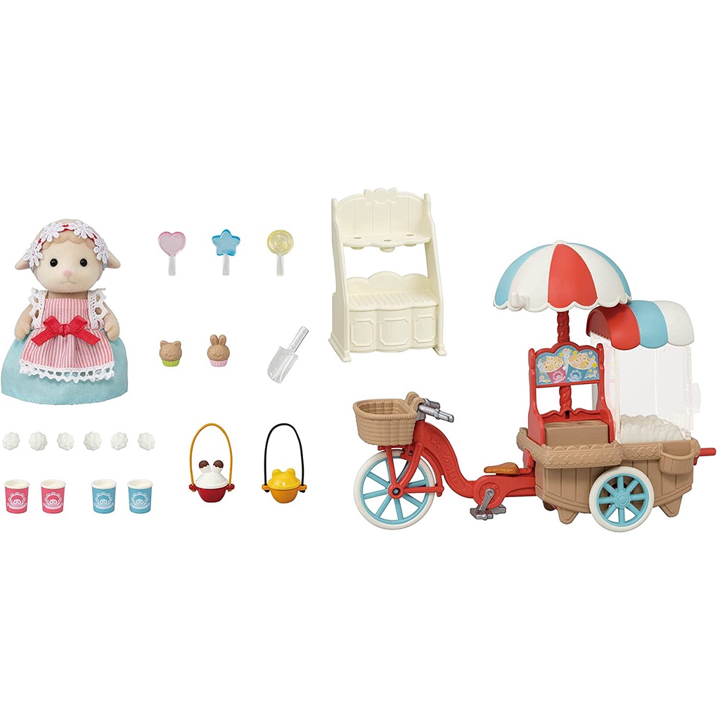 Sylvanian Families Xe Bán Bắp Rang Pom Pom Popcorn Cycle