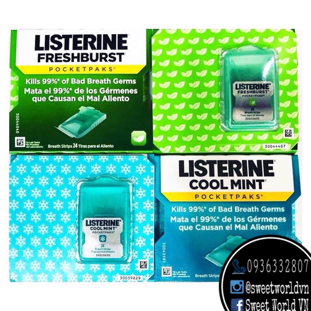 Miếng ngậm Listerine - Mỹ