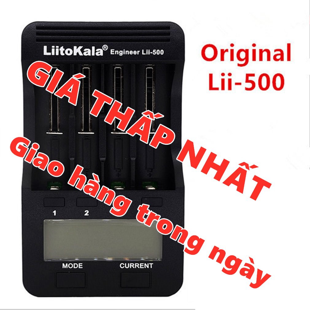 Liitokala Lii-500 18650 26650 21700 Bộ sạc pin thông minh đa năng 4 khe cắm LCD