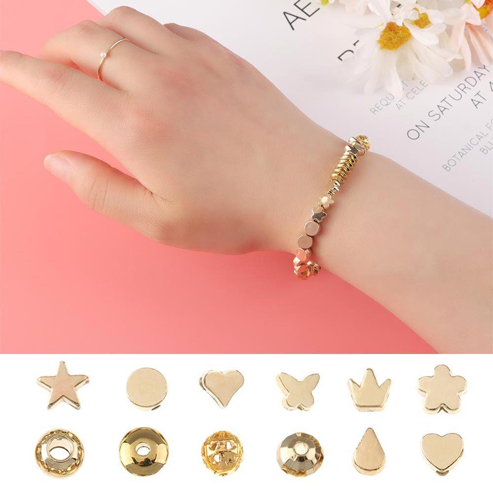 Set 100 Hạt Xỏ Lỗ Hình Tròn / Ngôi Sao Dùng Để Làm Trang Sức Thủ Công