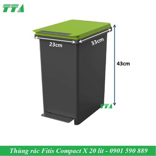 Thùng rác Fitis nhựa đạp chân compact PPL1-904