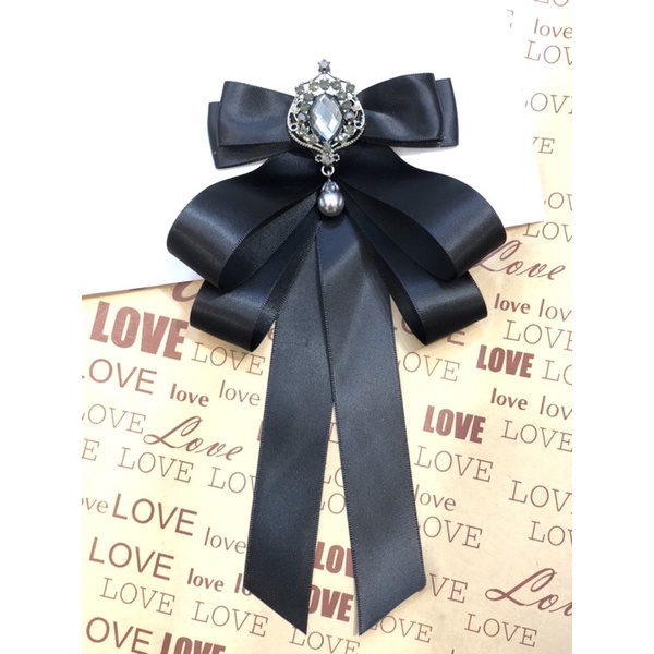 Tag nơ cài áo ghim cài áo đính đá thanh lịch