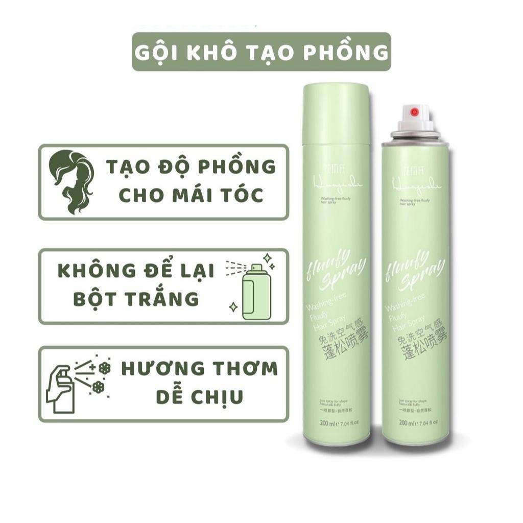 Dầu Gội Khô Tạo Phồng Fluufy Spray 200ml Dạng Xịt Gội Đầu Khô Dùng Cho Nam Nữ Không Bết Tóc Nội Địa Trung Shop 9999
