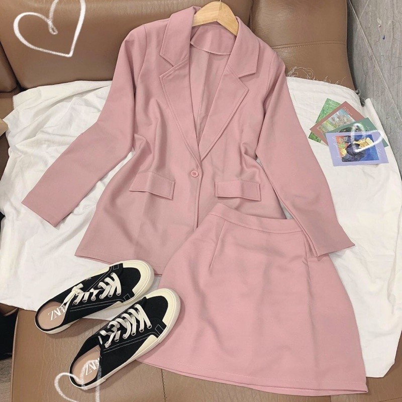 SET ÁO BLAZE,CHÂN VÁY NGẮN SIÊU XINH__XẢ KHO THANH LÝ GIÁ RẺ __ÁO VEST NỮ KÈM CHÂN VÁY CHỮ A PHONG CÁCH HÀN QUỐC | BigBuy360 - bigbuy360.vn
