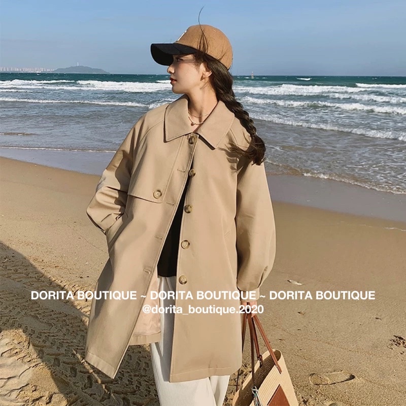 Áo khoác Mangto Korean Style form rộng dài trùm mông 2022