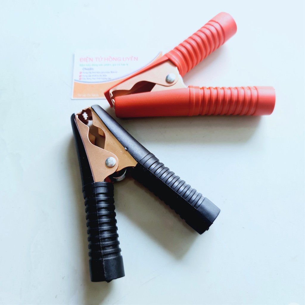 Bộ 2 cái kẹp acquy 100A. Kẹp ắc quy đồng đỏ đen loại to, công suất lớn, dòng tải liên tục 100A