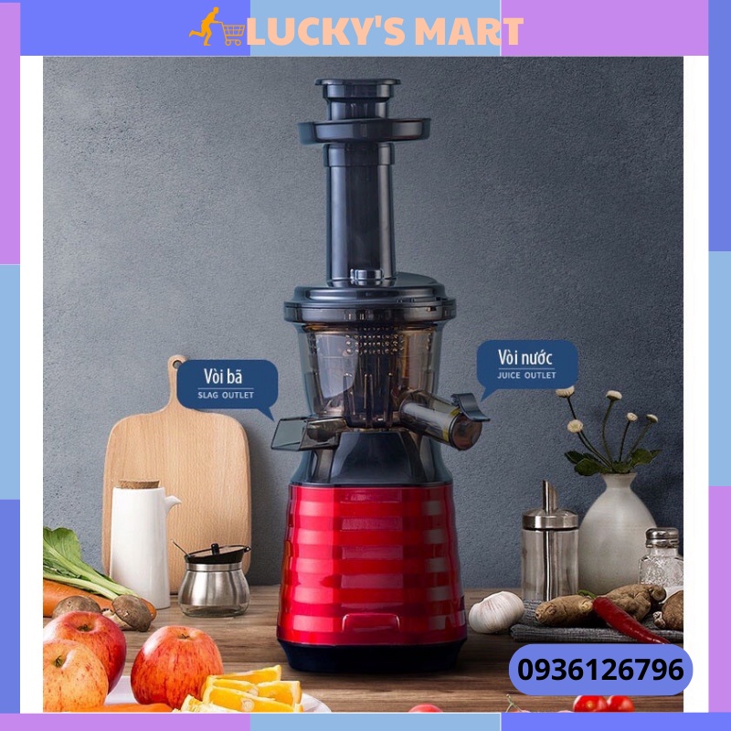 Máy ép chậm hoa quả CÁT Á, Máy Ép Trái Cây Hoa Quả Giữ 98% Lượng Nước, Ép Rau Củ Quả Chưa Tới 2 Phút