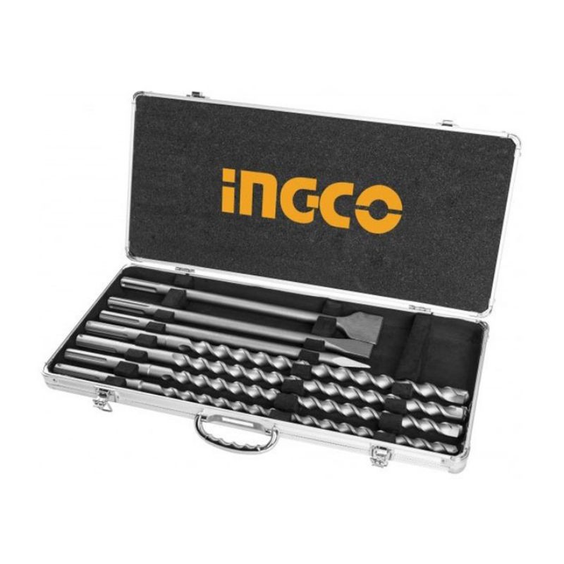 Bộ mũi khoan bê tông gài SDS Max và mũi đục ingco AKD5075
