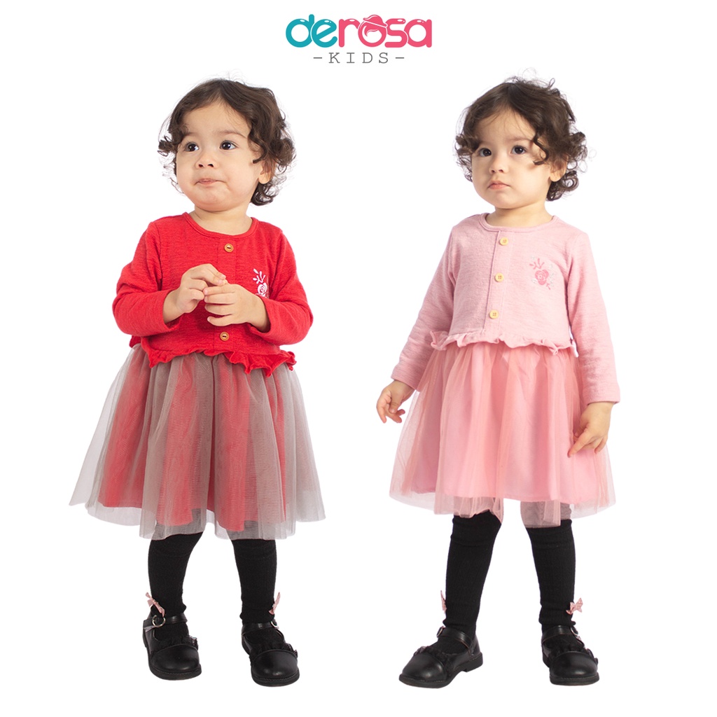 Váy bé gái đầm công chúa phối tu tu cho bé | DEROSA KIDS | 9M- 3Y | AWBB278V