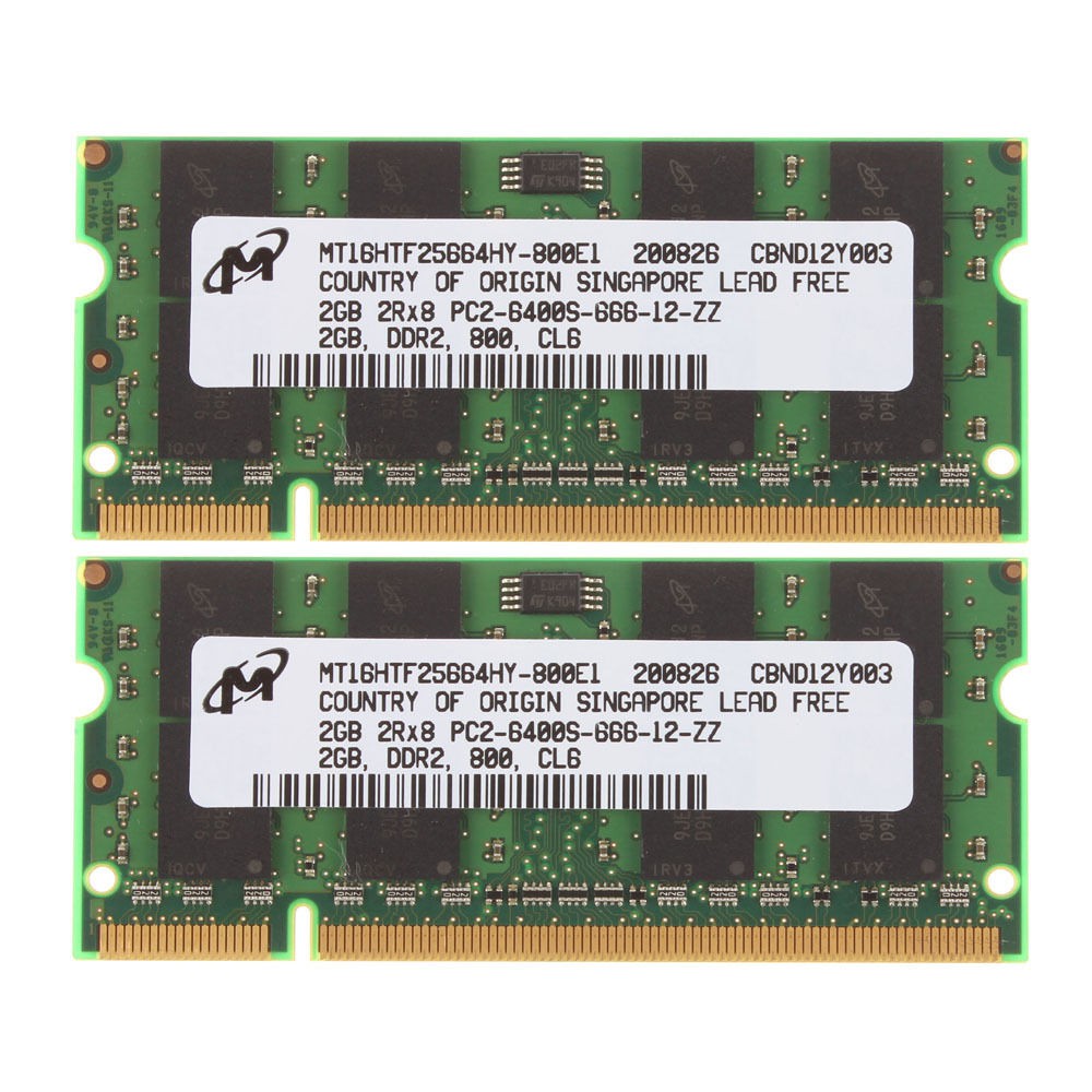 Ram Laptop Ram Micron DDR2 2G PC2-6400S Bus 800 Mhz BH 60 Tháng