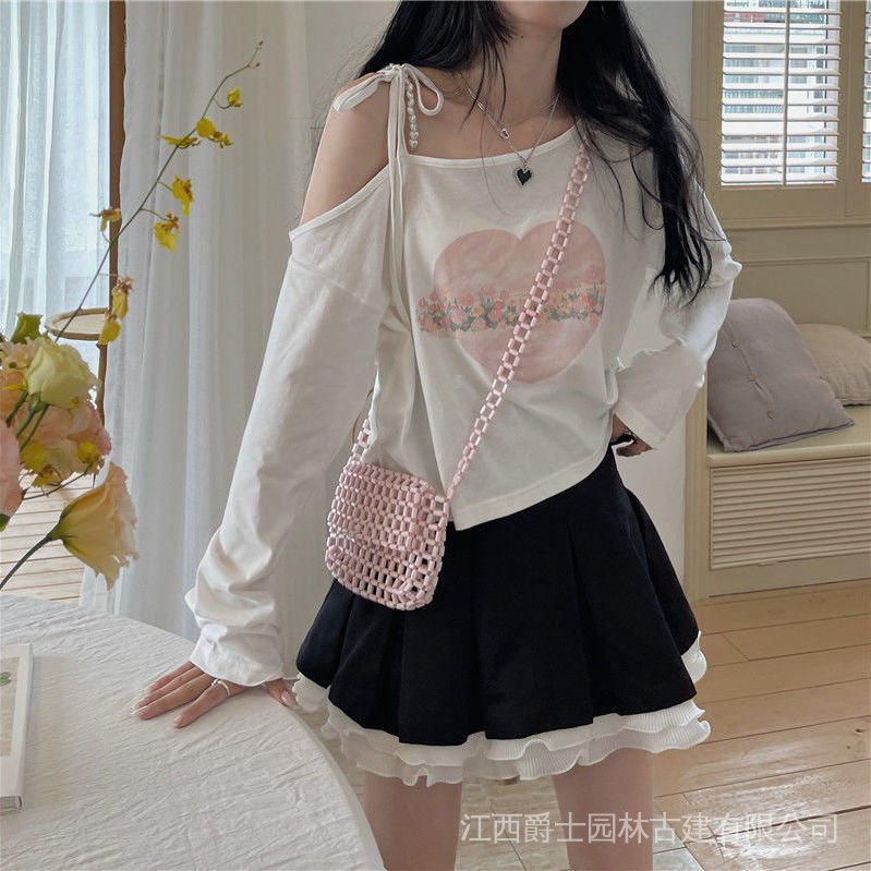 Áo thun tay dài dáng rộng phong cách Hàn Quốc mới