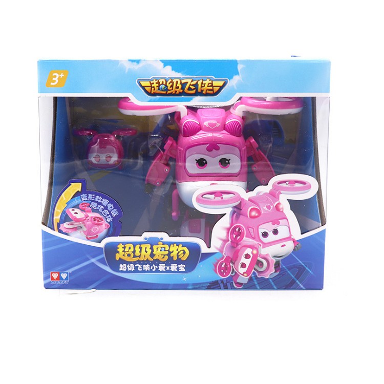 Mô hình super wings bộ máy bay Dizzy cỡ lớn và thú cưng đồ chơi trẻ em bằng nhựa