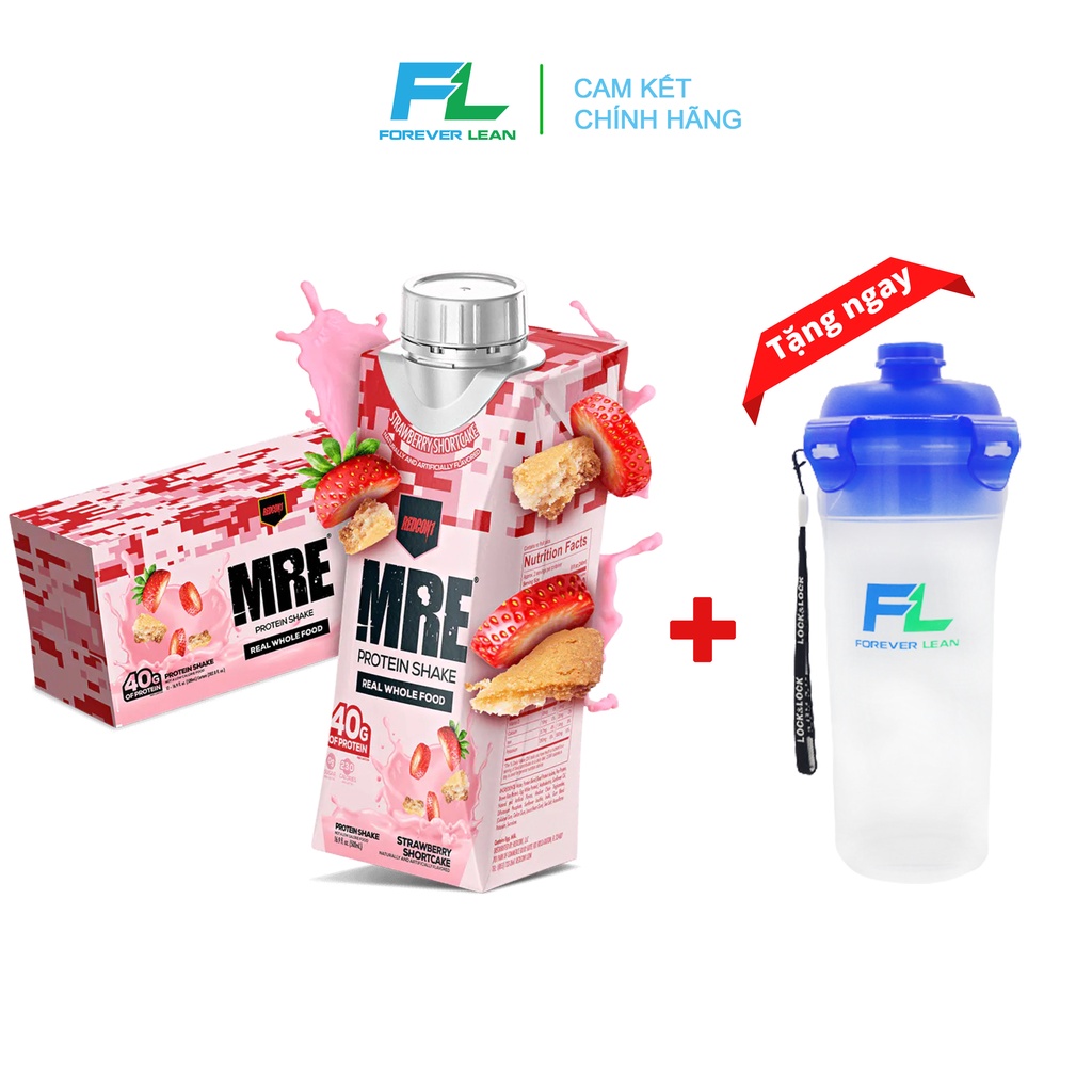 [Chính hãng BBT] 12 Hộp Redcon1 MRE RTD Shake 40gr protein - Bữa Ăn Thay Thế Uống Liền Giàu Protein 
