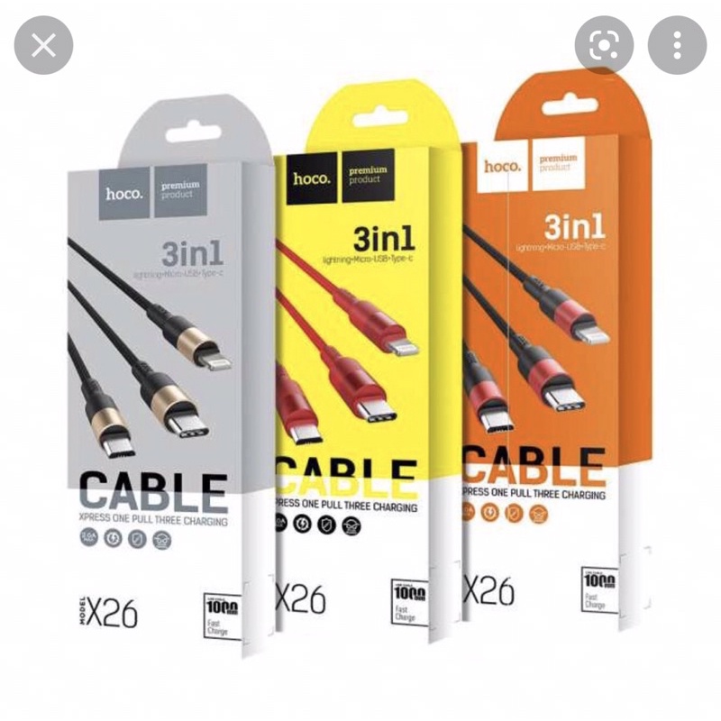 Cáp sạc 3 trong 1 Hoco X56