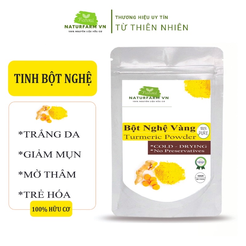 300gr Tinh bột nghệ nguyêm chất sạch Organic - bột Handmade