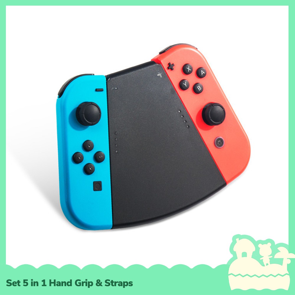 [Sẵn VN - NowShip] Dobe Bộ Phụ Kiện 5 trong 1 Hand Grip Và Straps Cho Tay Cầm Joycon Máy Game Nintendo Switch NS TNS-190