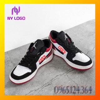 Giày sneaker đen đỏ, giày thể thao đen đỏ cổ thấp