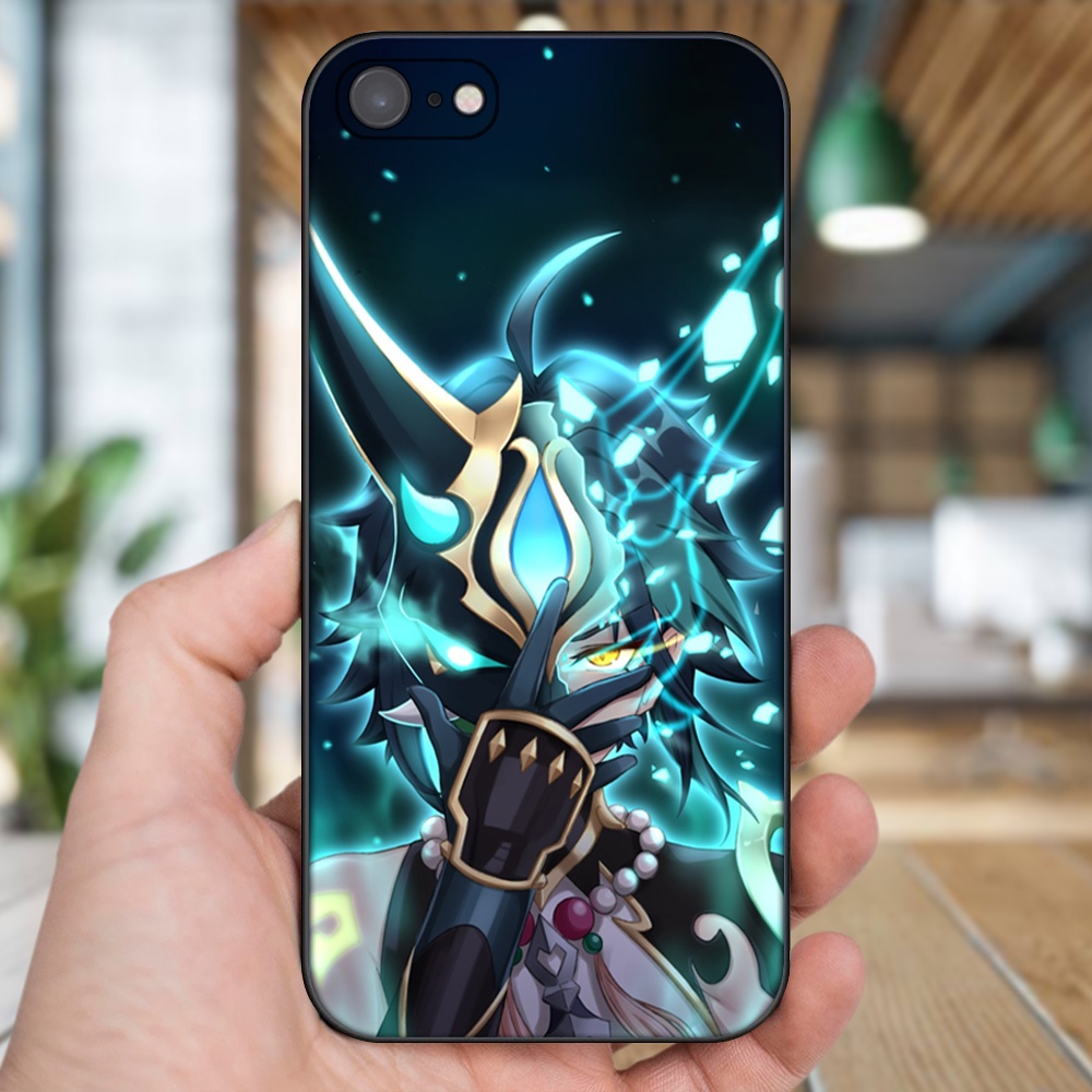Ốp lưng iPhone 7, 8 dẻo đen cạnh vuông in hình Xiao Genshin Impact
