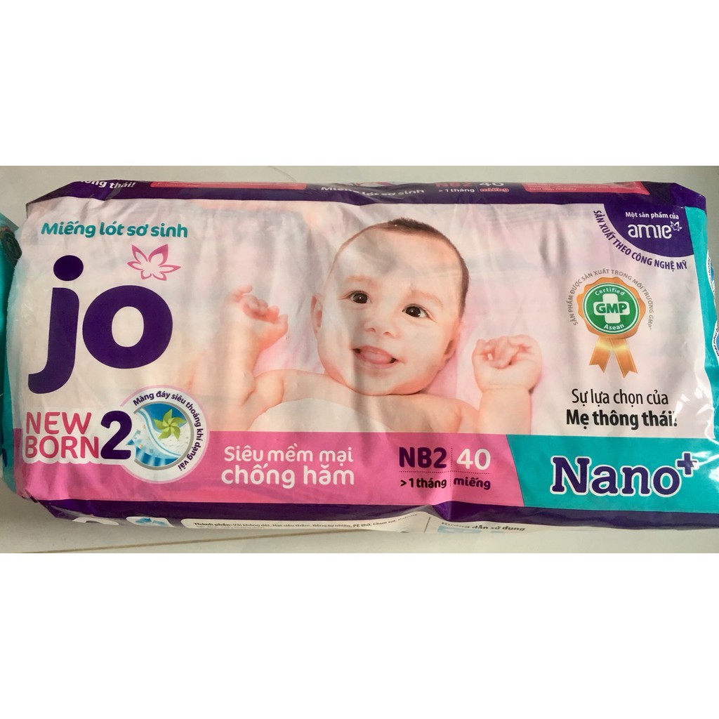 Miếng Lót Sơ Sinh Bỉm Jo Newborn1 56m Và Newbor2 40 Miếng