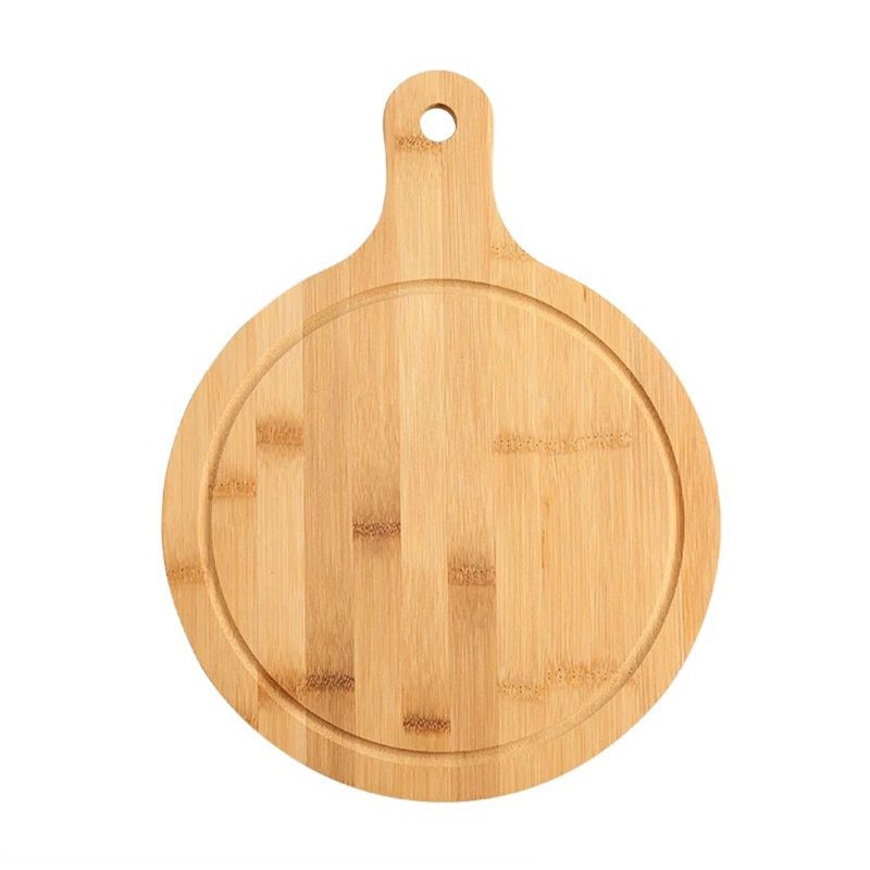 Thớt Gỗ Cắt Bánh Pizza Trái Cây Có Tay Cầm