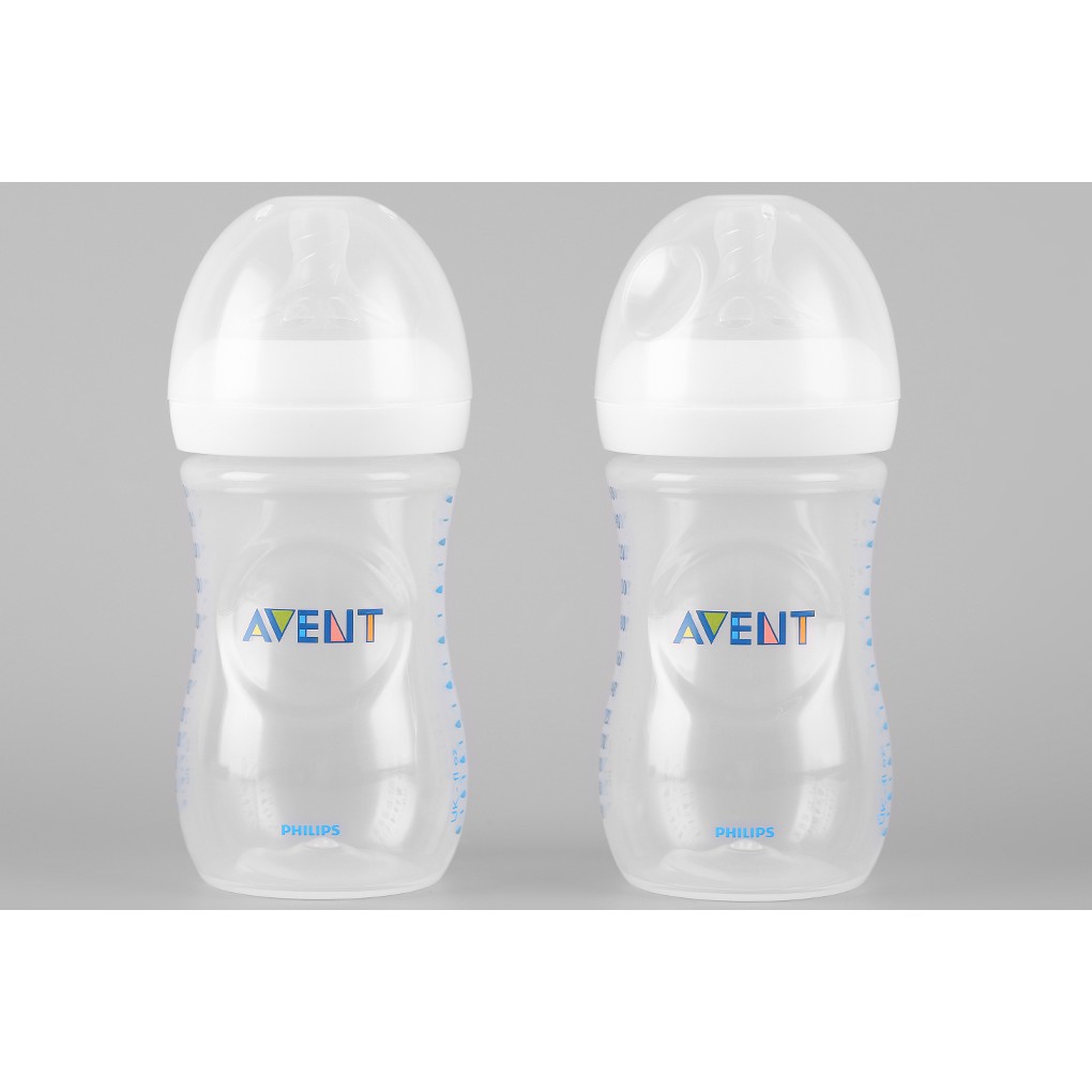 Bộ 2 bình sữa Philips Avent Natural 260ml bằng nhựa PP, không có BPA