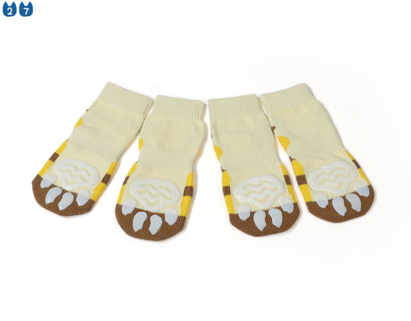 Bộ 4 Đôi Vớ Cotton Mềm Giữ Ấm Chống Trượt Cho Cún Cưng Cỡ Lớn 27 Cái