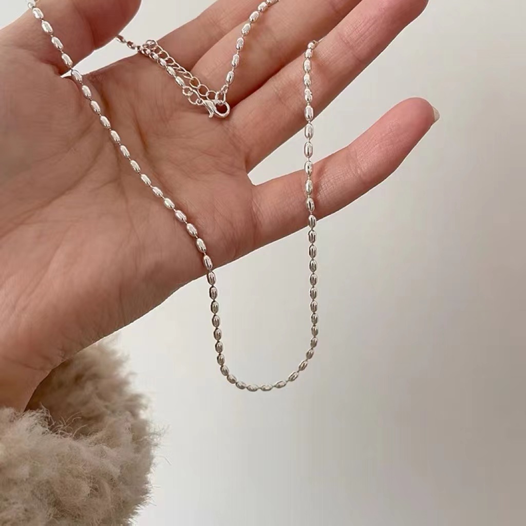 Vòng Cổ choker Xỏ Hạt Màu Bạc Xiaomi Thời Trang Sang Trọng Cho Nữ