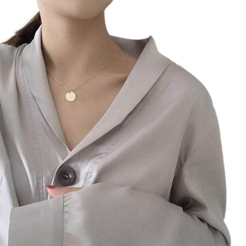 Dây Chuyền Mặt Tròn Thiết Kế Đơn Giản Thời Trang Cho Nữ