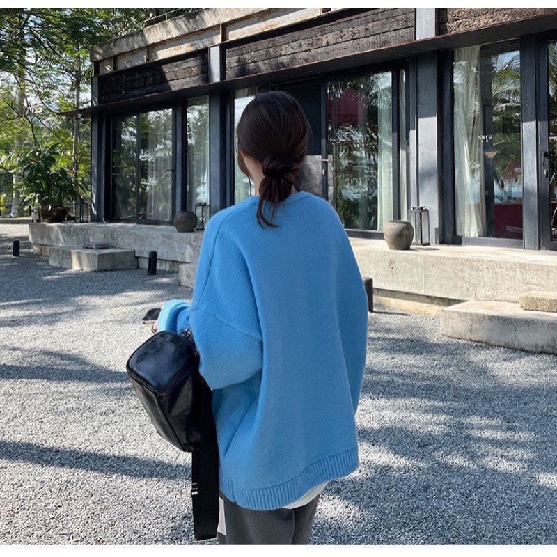 Áo len Cardigan trơn form dáng áo lười siêu dày dặn mềm mịn | BigBuy360 - bigbuy360.vn