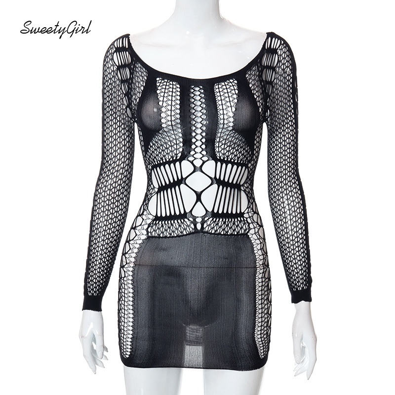 Đầm Tay Dài Cổ Tròn Màu Trơn Thời Trang 2022 Quyến Rũ Cho Nữ