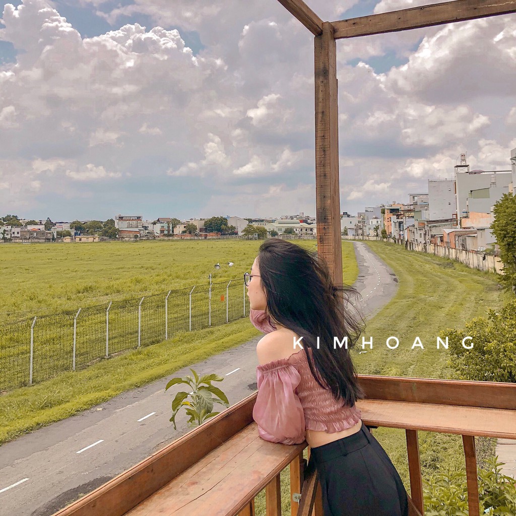Áo hở vai trễ vai croptop tơ oganza mặc được 2 kiểu - Baby top